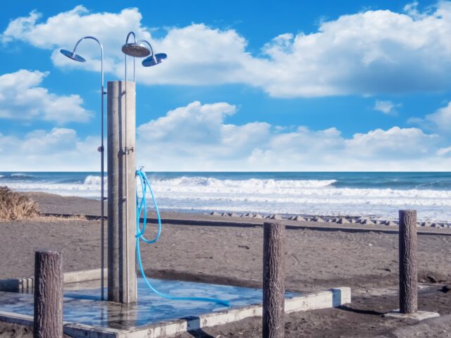 海水浴後に使える海辺シャワー